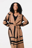 Izabel London Womens Easy Wearin Wrap Longer Length Coat In Brown