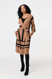 Izabel London Womens Easy Wearin Wrap Longer Length Coat In Brown