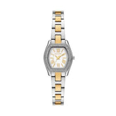 Micheal Kors Womens Chelsea 3 Hand Two Tone Watch In Silver/Gold/White Dial