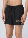 Moschino Mens Logo Print Swim Shorts In Black