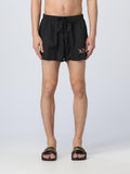 Moschino Mens Logo Print Swim Shorts In Black