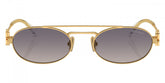 Miu Miu Womens Logo Sunglasses In Gold