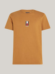Tommy Hilfiger Mens Vertical Brown Flag T-Shirt