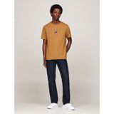 Tommy Hilfiger Mens Vertical Brown Flag T-Shirt