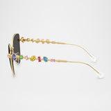 Swarovski Womens Butterfly Crystalized Sunglasses In Gold