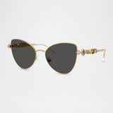 Swarovski Womens Butterfly Crystalized Sunglasses In Gold