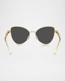 Swarovski Womens Butterfly Crystalized Sunglasses In Gold