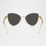 Swarovski Womens Butterfly Crystalized Sunglasses In Gold
