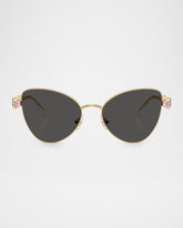 Swarovski Womens Butterfly Crystalized Sunglasses In Gold