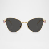Swarovski Womens Butterfly Crystalized Sunglasses In Gold