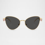 Swarovski Womens Butterfly Crystalized Sunglasses In Gold
