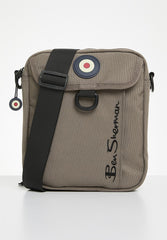 Ben Sherman Mens Cross Body Canvas Bag In olive