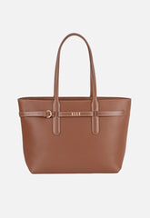 Elle Belt Buckle Tote Bag In Tan