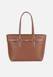 Elle Belt Buckle Tote Bag In Tan