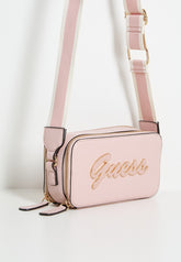 Guess Carra Mini Crossbody Top Zip Bag Rose Petal