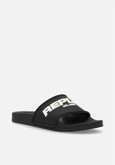 Replay Mens Up Emboss Sandals in Black & White