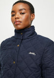 Jeep Womens Sherpa Lined Quilted Jacket In Navy