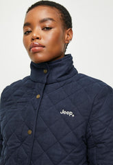 Jeep Womens Sherpa Lined Quilted Jacket In Navy