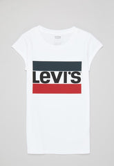 Levis Girls Sportwear Half Sleeve T-Shirt In White