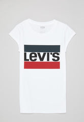 Levis Girls Sportwear Half Sleeve T-Shirt In White