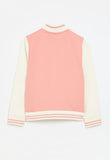 Polo Girls Kiara Baseball Sweater In Peach