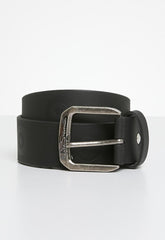 Ben Sherman Men Target Emboss Leather Belt Black