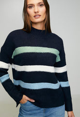 Stella Morgan Womens Stripe Sweater In Navy
