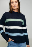Stella Morgan Womens Stripe Sweater In Navy