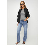 Stella Morgan Ladies Mid-Waist Straight Leg Jeans In Light Denim