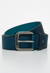 Ben Sherman Men Target Emboss Leather Belt Cobalt