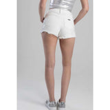 Sissyboy P30820 High Waist Shorts With Hem Detail White