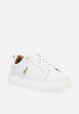 Polo Womens Leather Sneakers In White