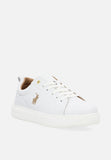 Polo Womens Leather Sneakers In White