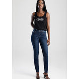Sissy boy Womens Bianca Mid-Waist Skinny Jeans In Dark Blue