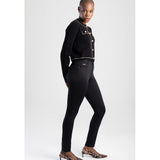 Sissy boy Robyn Black Sateen Mid Waist Skinny Pants