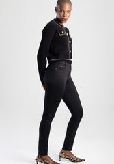 Sissy boy Robyn Black Sateen Mid Waist Skinny Pants