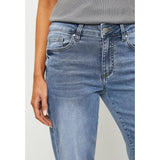 Stella Morgan Ladies Mid-Waist Straight Leg Jeans In Light Denim