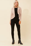 Stella Morgan Long Sleeve Waterfall Cardigan Sweater In Clay