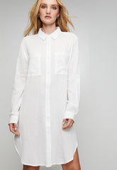 Izabel London Womens Button Through Midi Shirt Dress In White