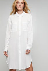 Izabel London Womens Button Through Midi Shirt Dress In White