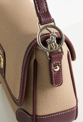 Polo Womens Cabana Flapover Sling Bag In Beige