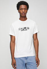 Replay Mens Basic Logo T-shirt In White