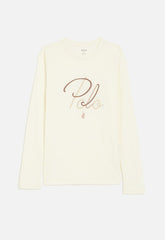 Polo Girls Skylar Embroidered Long Sleeve T-shirt In Off White