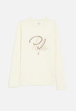 Polo Girls Skylar Embroidered Long Sleeve T-shirt In Off White
