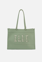 Elle Cut Out Shopper Bag In Green