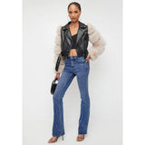 Sissyboy J30301 Fur Sleeve Pu Body Biker Combo Jkt