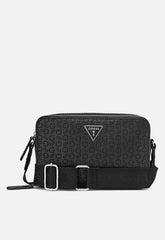 Guess Viviette Mini Double Zip Crossbody Bag In Black