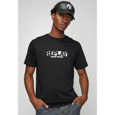 Replay Mens Basic Logo T-shirt In Black