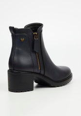 Butterfly Feet Ladies Noxer Navy ankle block heel boot