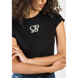 Sissy boy Womens T-shirt With Pearl Branded In Black